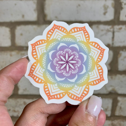 Rainbow Mandala Flower | 3 x 3