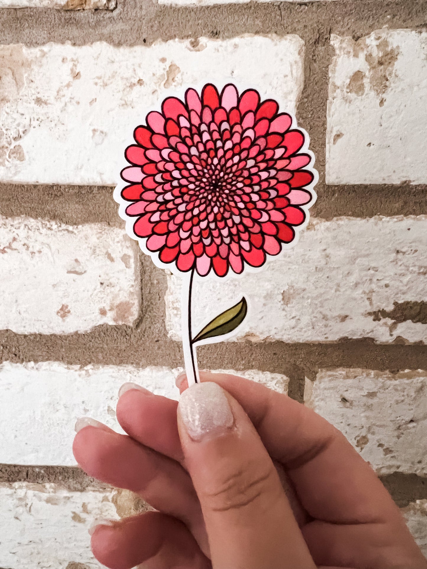 Pink Flower Sticker | 2 x 4